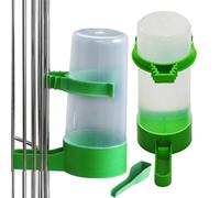 Distributeur d'eau automatique - Distributeur d'eau pour cage à oiseaux, 2 bouteilles d'eau automatiques + 1 distributeur de nourriture | Distributeur d'eau sans déversement pour Boogies, calopsittes