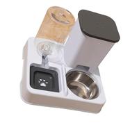 Distributeur d'eau automatique et distributeur de nourriture pour chats de différentes tailles 2 en 1 Station d'arrosage et d'alimentation pour chats Distributeur d'eau automatique de voyage