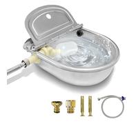 Distributeur d'eau automatique pour chien, bol d'eau automatique de 3 L avec valve flottante, kit de bol d'eau automatique en acier inoxydable 304 pour vache, cochon, canard, poulet, mouton