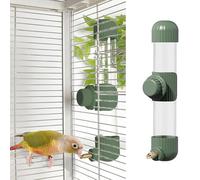Distributeur d'eau automatique pour perroquet avec valve à ressort, abreuvoir d'eau transparent pour perruches, calopsittes, perruches, pinsons, inséparables et canaris (vert, 280 ml)