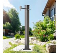 Distributeur d'eau autoportant en acier inoxydable avec robinet - Colonne d'arrivée extérieure pour jardin pelouse et ferme Robinet antigel anti-gel (80 cm de hauteur)