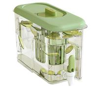 Distributeur d'eau avec robinet de boisson alimentaire Tap 4L Distributeur de boisson scellée avec double filtres inclinable Jui d'été du bas pour réfrigérateur, eau verte l'herbe avec robinet