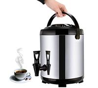 Distributeur d'eau chaude et froide avec robinet, distributeur de boissons isolé grande capacité en acier inoxydable(10L)