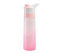 Distributeur d'eau de 700 ml avec poignée et paille pour exercices en plein air Couvercle anti-fuite pour un transport et une utilisation en toute sécurité (rose)
