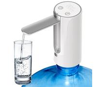 Distributeur d'eau Électrique, 3 Niveaux Distributeur d'eau De Bureau, Recharge USB Pompe à Eau Portable Pliable, Pompe à Eau Automatique, Pompe À Bouteille d'eau pour Maison Bureau Camping (Blanc)