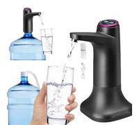 Distributeur d'eau électrique Double Usage avec Base de Support Pompe à Bouteille d'eau Potable Automatique avec USB Universelle pour Camping Bureau Maison (Noir)