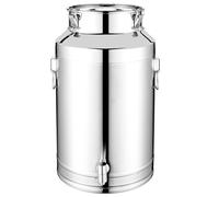 Distributeur d'eau en acier inoxydable 201 de qualité alimentaire avec couvercle, joint étanche et robinet pour le stockage de l'huile de cuisine, du vin, des boissons de 5 L