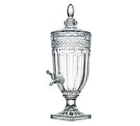 Distributeur d'eau en verre transparent 3L avec robinet, distributeurs de boissons en pot Mason pour les fêtes, serveur de boissons à large bouche en acier inoxydable 100 % étanche pour fête, bar