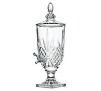 Distributeur d'eau en Verre Transparent de 3 L avec Robinet, Bocal Mason pour fêtes, 100% étanche, Robinet en Acier Inoxydable à Large Ouverture pour fêtes, Bars et Bars.