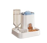 Distributeur d'eau et de Nourriture for Chat 2 en 1 Grande capacité avec Compartiments Amovibles for Aliments secs humides(Blue)