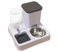 Distributeur d'eau et de nourriture pour animaux de compagnie - Ensemble d'alimentation par gravité à recharge automatique non électrique, récipient propre amovible, outil de régime sur support stable