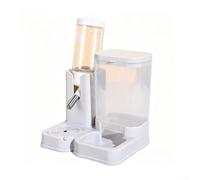 Distributeur d'eau étanche et récipient alimentaire pour hamsters, bouteille de 80 ml avec mangeoire de 320 ml pour petits animaux domestiques (gris)