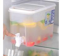 Distributeur d'eau fin de 4 l avec robinet, réservoir d'eau avec robinet, pot à boisson avec robinet, grande carafe à eau, distributeur de boissons, étagère rechargeable, idéal pour les boissons