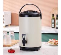 Distributeur d'eau isotherme en acier inoxydable avec robinet en plastique et résine de qualité alimentaire (8 L, jaune)