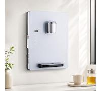 Distributeur d'Eau Mural Pipeline 2200W, Refroidisseur d'Eau sur Réseau | Machine à Eau Chaude et Froide Raccordée 30L/h avec Écran Tactile et Verrouillage Enfant pour Cantine Pro(White)
