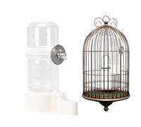 Distributeur d'eau Oiseaux - 13,4 x 5,5 x 3 cm, Abreuvoir Transparent pour perruches, Distributeur Automatique de Nourriture et d'eau à Suspendre pour perroquets | Accessoires d'alimentation