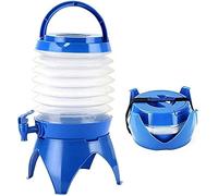 Distributeur d'eau Pliable de 5,5 L avec Robinet, récipient à Boissons en Plastique Portable, avec poignée et Base Amovible, pour Les activités de Camping en Plein air