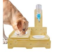 Distributeur d'Eau pour Animaux - Automatique Hauteur Réglable Antidérapant | Fontaine à Eau et Nourriture Réglable pour Chats - Chiot Animal Intérieur Maison Salon Balcon Appartement Extérieur Alimen