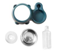 Distributeur d'eau pour chat | Acier inoxydable + PP, 500 ml, 200 g, ensemble de bols de mélange : nourriture surélevée et station d'eau pour chats, petits chiens, animaux de compagnie moyens