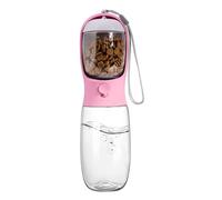 Distributeur d'eau pour Chien Portable 300ml/550ml Bac Intégré Antifuite sans BPA Alimentaire pour Randonnée Voyage Parc Promenade(Pink,Large)