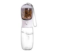 Distributeur d'eau pour Chien Portable 300ml/550ml Bac Intégré Antifuite sans BPA Alimentaire pour Randonnée Voyage Parc Promenade(White,Large)