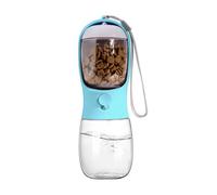 Distributeur d'eau pour Chien Portable 300ml/550ml Bac Intégré Antifuite sans BPA Alimentaire pour Randonnée Voyage Parc Promenade(Blue,Small)
