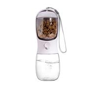 Distributeur d'eau pour Chien Portable 300ml/550ml Bac Intégré Antifuite sans BPA Alimentaire pour Randonnée Voyage Parc Promenade(White,Small)