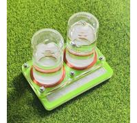 Distributeur d'eau pour Fourmis à Double Tours - Tube en Verre Anti-Fuites, Grande Capacité pour Fourmilière, Terrarium Reptiles et Insectes (Green, 2 * 25ml H6cm)