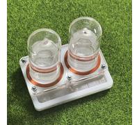 Distributeur d'eau pour Fourmis à Double Tours - Tube en Verre Anti-Fuites, Grande Capacité pour Fourmilière, Terrarium Reptiles et Insectes (White, 2 * 15ml H4cm)