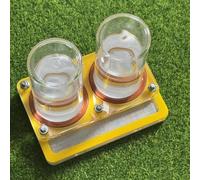 Distributeur d'eau pour Fourmis à Double Tours - Tube en Verre Anti-Fuites, Grande Capacité pour Fourmilière, Terrarium Reptiles et Insectes (Yellow, 2 * 15ml H4cm)