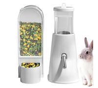 Distributeur d'eau pour hamster - Distributeur automatique de nourriture pour animaux - Avec gourde - Grand volume - Pour hamsters, gerbilles, lapins, hérissons - Avec accessoires de cage