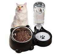 Distributeur d'eau pour mangeoire pour Chat, gamelles Doubles pour Chien et Chat, Distributeur de mangeoire à Double Bol pour Animaux de Compagnie, Bol de Nourriture pour Animaux de Compagnie, distri