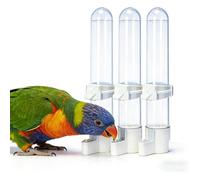 Distributeur d'eau pour oiseaux - DEMA - Capacité 120 ml - Lot de 3 - Dimensions 3,3 x 17 cm - Plastique transparent