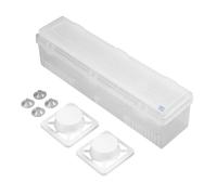 Distributeur d'emballages avec cutter coulissant - Boîte de support de film étirable réutilisable | Organisateur d'emballage compatible avec l'emballage alimentaire, la feuille d'aluminium, le papier