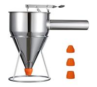 Distributeur D'entonnoir À Gâteau - Pichet Verseur En Métal, Outil De Pâte À Buse Réglable, Dispositif De Remplissage De Pâtisserie Avec Support | Ensemble D'accessoires De Cuisson Professionnels