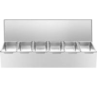 Distributeur d'épices, 6 compartiments, acier inoxydable de qualité alimentaire, lavable au lave-vaisselle, argenté