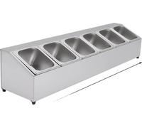 Distributeur d'épices, capacité de 6 récipients, acier inoxydable durable, argenté