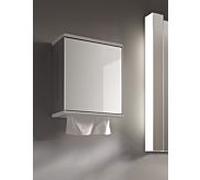 Distributeur d'essuie-mains KEUCO Moll 12785010200 en aluminium, avec porte miroir, butée à droite, anodisé argent/ blanc