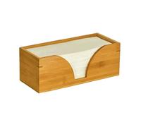 Distributeur d'essuie-tout multiplis de comptoir - Porte-essuie-tout plié en bambou - Pour serviettes en papier pliées en trois et pliées en Z, d