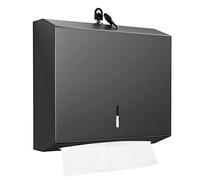 Distributeur d'essuie-Tout Mural Commercial, Pliage en C, Distributeur de Serviettes en Papier Multi-Plis en Acier Inoxydable (Noir Mat)