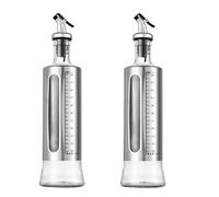 Distributeur D'huile 2 Pièces, Bouteille D'assaisonnement Visuel de 300 Ml Avec échelle, Récipient Visuel D'huile Et de Vinaigre Pour Buffet de Restaurant de Cuisine à Domicile
