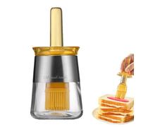 Distributeur d'huile de cuisine avec brosse, bouteille d'huile avec brosse, distributeur de vinaigre visible avec couvercle anti-poussière | Récipient pour sauce soja 2 en 1 pour préparer des salades
