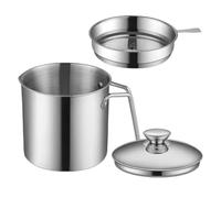 Distributeur d'Huile de Cuisson - Filtre à Maillage Fin 2 L avec Couvercle,Récipient Alimentaire pour Huile de Cuisine | Pour Huile D'olive, Soupe, Stockage, Cuisson, Friture, Maison Et Grill