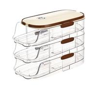 Distributeur d'oeufs - Support pour œufs | Distributeur d'œufs | Distributeurs Refroidisseur à défilement automatique 3 couches avec couvercle, poignée | Récipient Rolldown empilable pour C