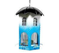 Distributeur d'oiseaux Sauvages en Acier - Conteneur De Résistant À La Pluie, Station d'alimentation Extérieure Suspendue, Panneau De Vue d'entretien, Accessoire D'ornement De Cour | Uni