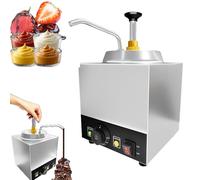 Distributeur double chauffe-chocolat 2,1 QT avec pompe, sauce électrique commerciale, température réglable de 30 à 85 ℃/acier inoxydable, pour chocolat caramel Single