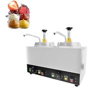 Distributeur double chauffe-chocolat 2,1 QT avec pompe, sauce électrique commerciale, température réglable de 30 à 85 ℃/acier inoxydable, pour chocolat caramel Double