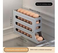 Distributeur d'œufs - - Boîte de rangement automatique - Matériau ABS - Gris Label