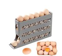 Distributeur d'œufs - Porte-œufs à porte latérale de réfrigérateur - Distributeur automatique d'œufs à rouler à 4 niveaux pour réfrigérateur et comptoir