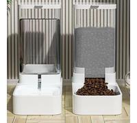 Distributeur Eau et Croquettes Automatique pour Chiens et Chats, Ensemble de Mangeoires pour Animaux de Compagnie 3,8 L, 29x13,5x28,5 cm